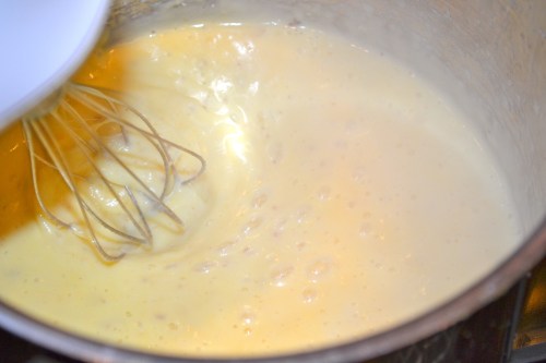 making the pastry cream