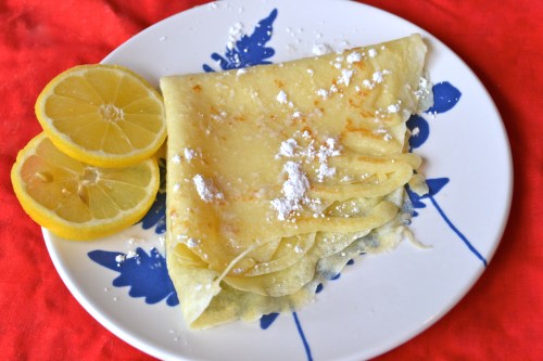 Crepes with lemon and sugar