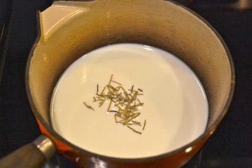 milk flavored with rosemary