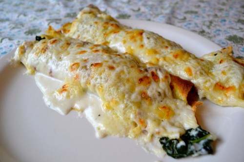 kale, rosemary and gruyere crepes