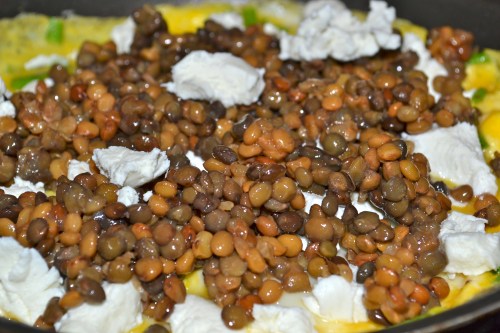puy lentils and goat cheese