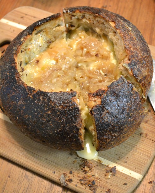 baked camembert and boule