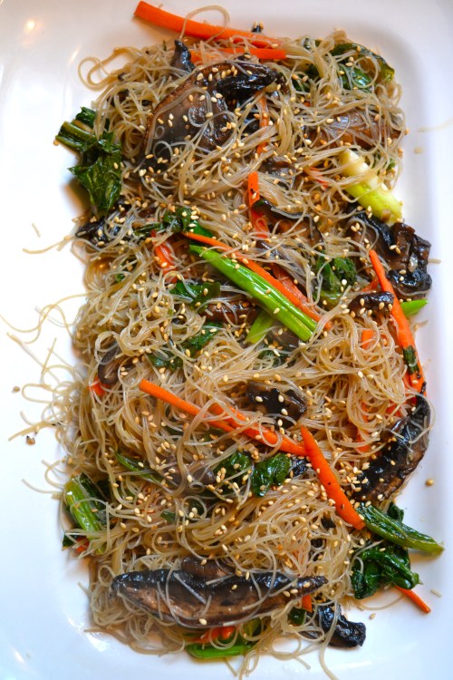 mushroom and kale jap chae