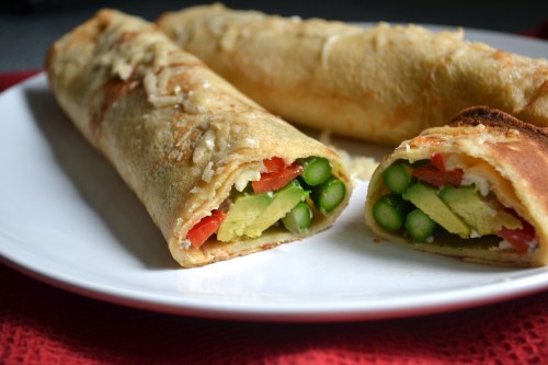 asparagus and gorgonzola crepes
