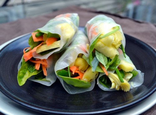 pineapple jalapeno spring rolls