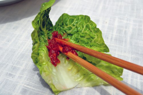 lettuce with ssamjang