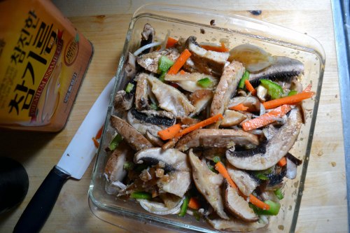 marinating mushroom bulgogi