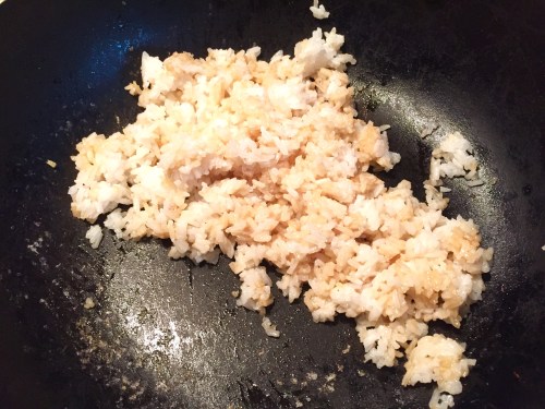 cooked jasmine rice and soy sauce