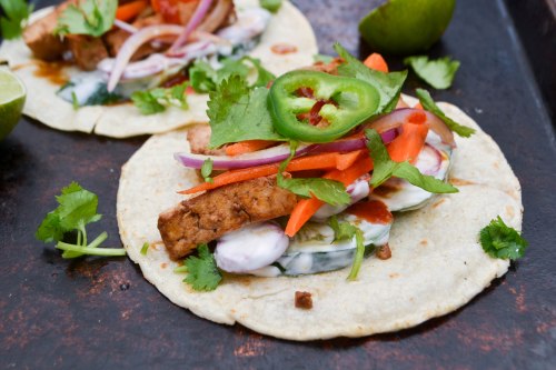 banh mi taco close up